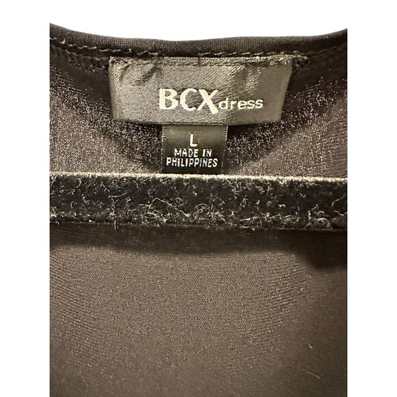 👗 2/$30Black Plunging Neckline Cocktail Dress Gold Buckle Accent & Pockets sz L - Picture 5 of 8